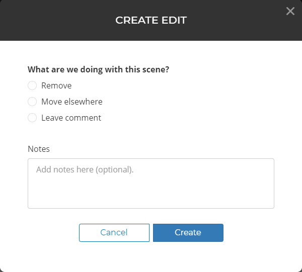 Create edit screenshot