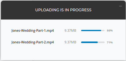 Uploading is in progress screenshot